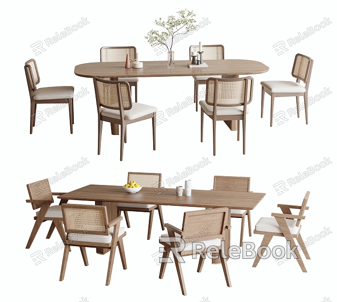 Dining table and chair combination model