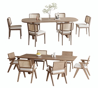 Dining table and chair combination 3d model