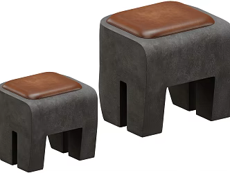 Small Stool Concrete Stool Outdoor Stool Casual Stool Art Stool 3d model