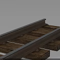 Railway Track Structure With Wooden Sleepers And Metal Rails