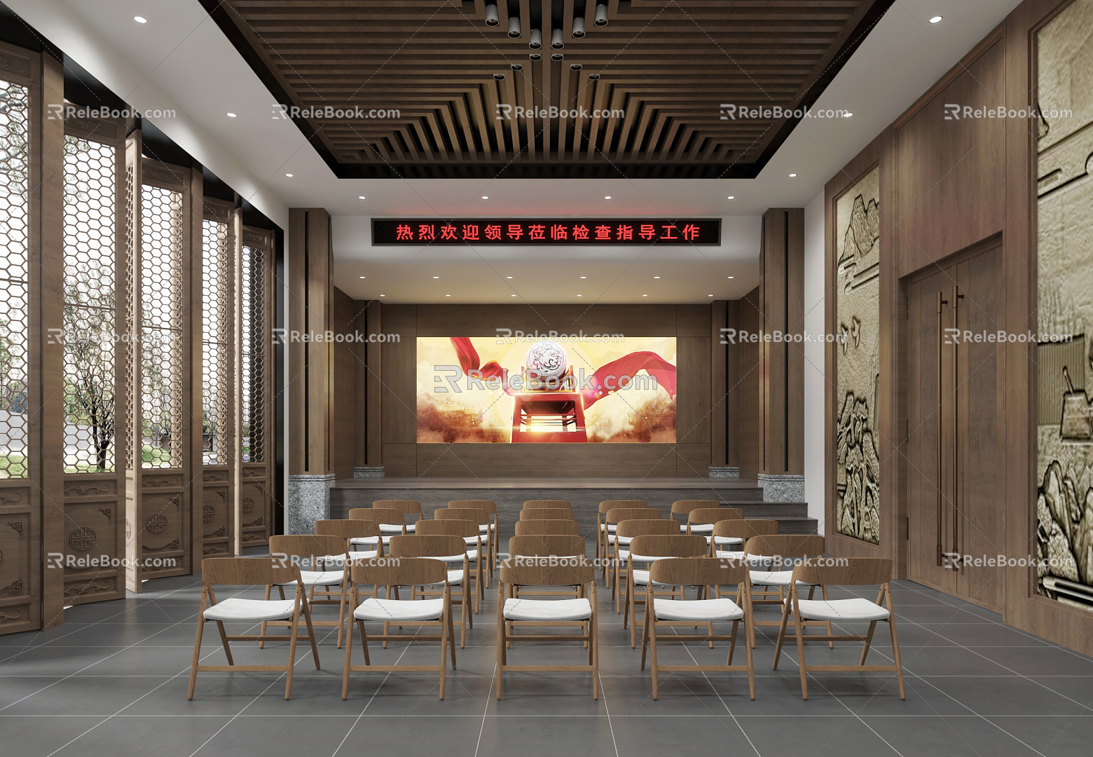 New Chinese-style Conference Room Lecture Hall model