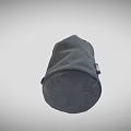 Gray Cotton Drawstring Storage Pouch for Everyday Use with Adjustable String 3d model
