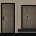 Modern Security Doors With Traditional Radial Pattern And Dark Textured Finish