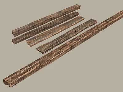 Rustic Wooden Stone Planks With Natural Textured Surface And Long Strip Design 3d model