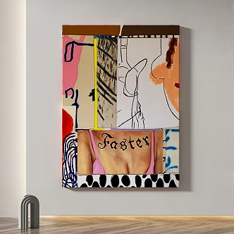 Modern minimalist abstract decorative painting 3d model