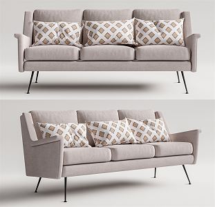 Modern three-seat sofa multiplayer sofa 3d model