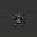 Military Camouflage Helicopter Model With Multiple Rotors Detailed Body And Realistic Design