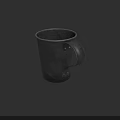 Black Metal Mug With Handle And Textured Surface On Dark Background 3d model