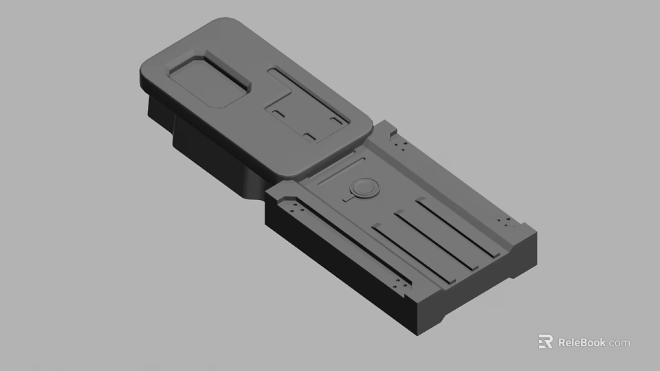 3D Modeled Mechanical Component With Grooves Holes And Flat Surface Design 3d model 