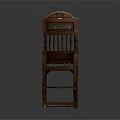 Traditional Wooden Leisure Chair With Slatted Backrest Armrests And Woven Seat Design