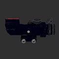 Weapon Scope 3D Model Design with Red Dot and Adjustment Knobs