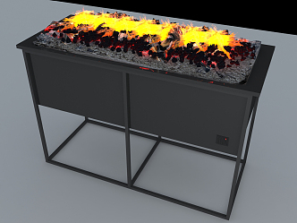 Industrial LOFT Oven Barbecue Charcoal Stove 3d model