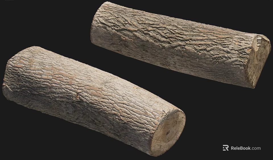 Natural Wood Logs With Rough Surface Texture And Organic Patterns 3d model 