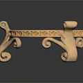 Elegant Vintage Gold Bracelet With Intricate Carved Details Decorative Clasp And Diamond Accents