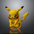 Pikachu 3D Cartoon Character With Yellow Body Black Tipped Ears Red Cheeks And Electric Tail