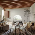 Modern Living Room Interior Design With Comfortable Sofa Coffee Table And Decorative Plants