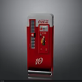 Red And White Coca Cola Vending Machine With Classic Design And Logo
