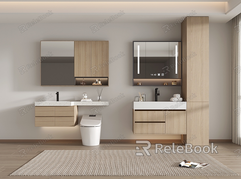 Wash table bathroom cabinet model