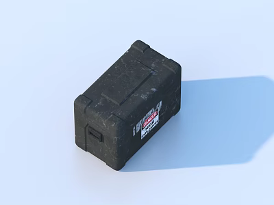 Black Durable Storage Box With Red Label For Home Organizing And Everyday Use 3d model