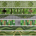 Multiple Creative Green Plant Wall Designs Featuring Geometric Patterns And Layered Foliage