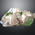 Realistic 3D Terrain Model Featuring Rocky Outcrops Green Grass Patches And Dirt Surfaces
