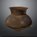 Hand Carved Terracotta Vase With Reddish Brown Textured Surface And Spout Design