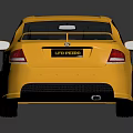 Golden Sports Car With Black Decorative Patterns And Shiny Reflective Body