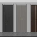 Modern Interior Hinged Doors With Different Wood Grain And Gray Line Patterns 3d model