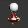 Target Logo Hot Air Balloon With Red Base Small Flag And Clock Structure