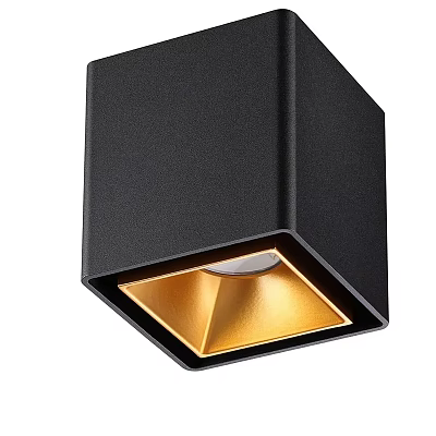 Black Square Downlight Spotlight With Gold Interior Elegant Modern Lighting Fixture 3d model