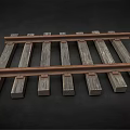 Vintage Wooden Railroad Track With Metal Rails And Sleepers Model Components