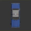Blue And White Police Car With Flashing Lights Badge And POLICE Lettering