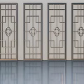 Four Decorative Swing Doors With Intricate Geometric Patterns And Metal Frames 3d model