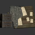 Wooden Storage Crate With Cloth And Notes On Wooden Board For Daily Use