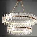 Elegant Modern Layered Chandeliers With Transparent Circular Rings And Metal Frame