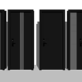 Black Security Doors With Various Modern Panel Designs And Lock Systems 3d model