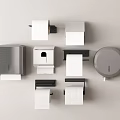 Modern Bathroom Accessories With Wall Mounted Toilet Paper Holders And Tissue Boxes