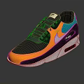 Nike Air Max Sneakers With Black Yellow Blue And White Color Design