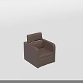 Light Brown Leather Single Sofa With Modern Armrest Design For Comfortable Interior Decor 3d model