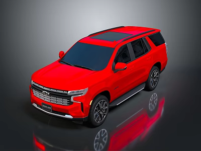 Red Modern SUV Featuring Black Roof And Sleek Black Wheels Design 3d model