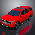 Red Modern SUV Featuring Black Roof And Sleek Black Wheels Design