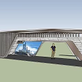 Modern Platform Metal Creative Modeling Bus Station 3d model
