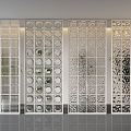 Glass brick partition 3d model