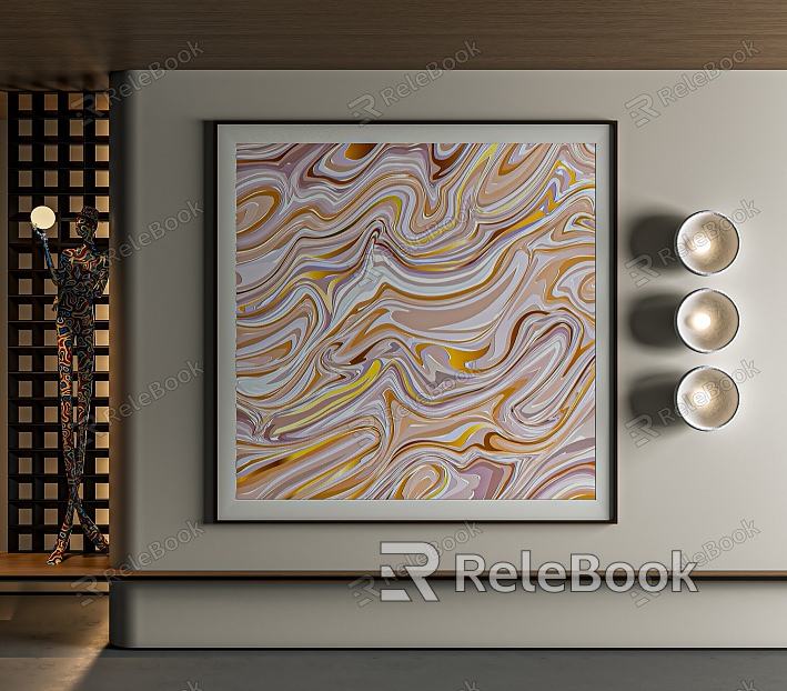 Abstract painting texture painting high-end art hanging painting square decorative painting model