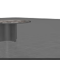 Modern Circular Dining Table With Marble Tabletop And Silver Metal Pedestal Base 3d model