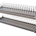 Stainless Steel Two Tiered Kitchen Dish Rack for Drying Dishes and Storage