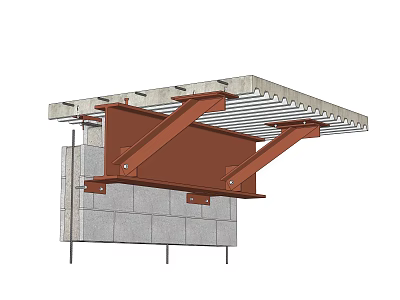 Building Process Chart Steel Structure Reinforced Floor Slab Process Chart 3d model