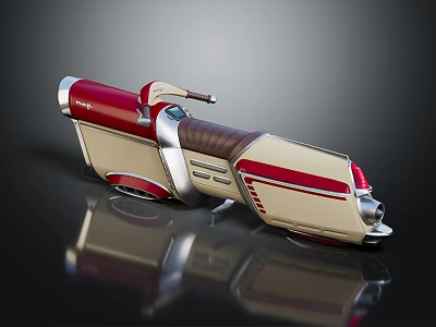 Vintage Red And White Streamlined Car Design With Leather Seat And Futuristic Body 3d model