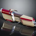 Vintage Red And White Streamlined Car Design With Leather Seat And Futuristic Body