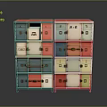 Vintage Colorful Drawer Cabinets With Multiple Layers And Various Colors